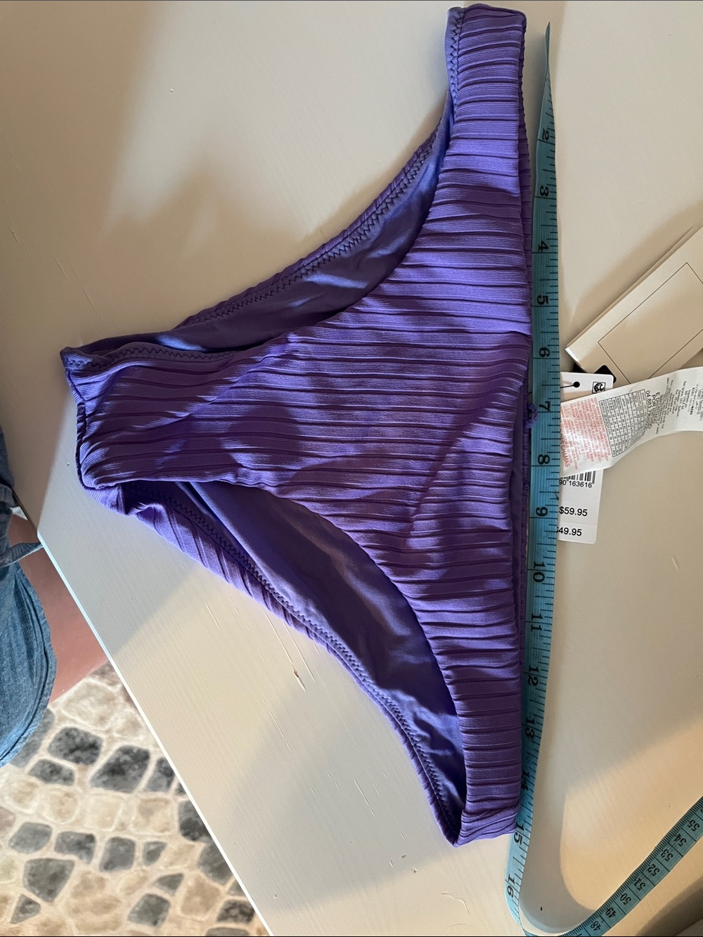 Ripcurl Cheeky Ribbed Purple Bikini Bottom - Women Swim Medium